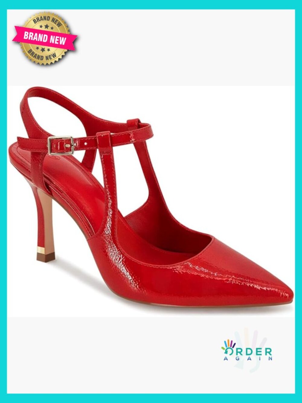 Patent Leather Stiletto Pumps Pointed Toe Ankle Strap Mary Jane Office Heels